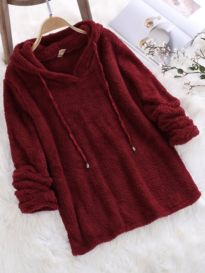 Mohair Solid Casual Long Sleeve Blouses&shirts